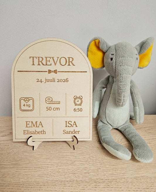Wooden baby plaque — gift for a newborn