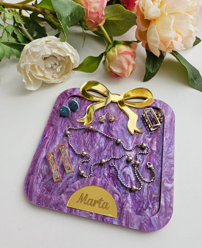 Your Treasures Deserve a Royal Tray — Personalised Marble-Effect Stand