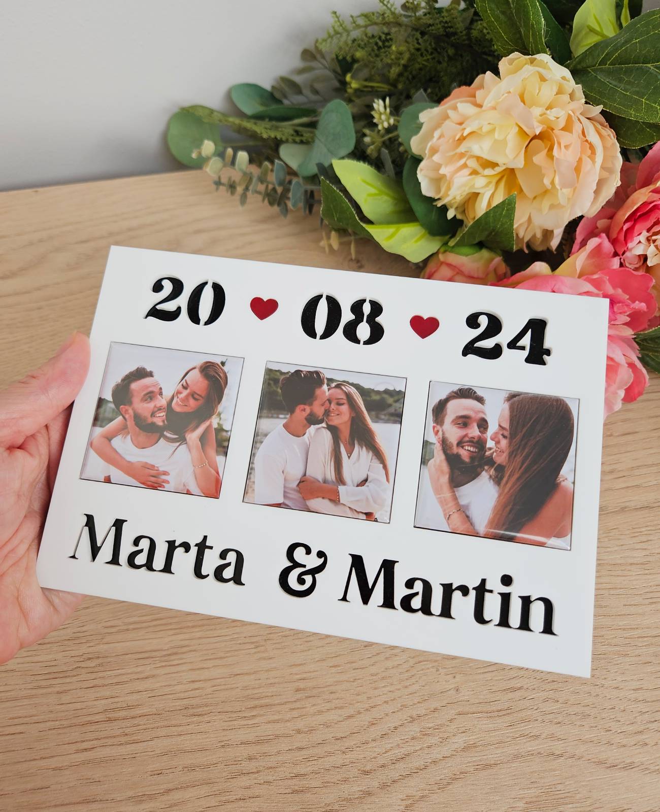 Your photo magnets in a stylish acrylic frame | Photo magnet frame | Our special day ❤️ | With date and name