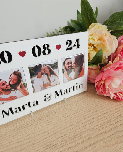 Your photo magnets in a stylish acrylic frame | Photo magnet frame | Our special day ❤️ | With date and name