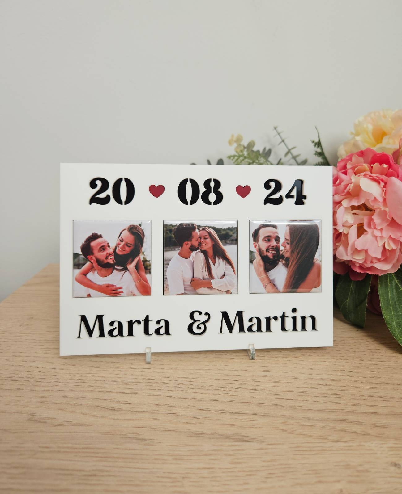 Your photo magnets in a stylish acrylic frame | Photo magnet frame | Our special day ❤️ | With date and name