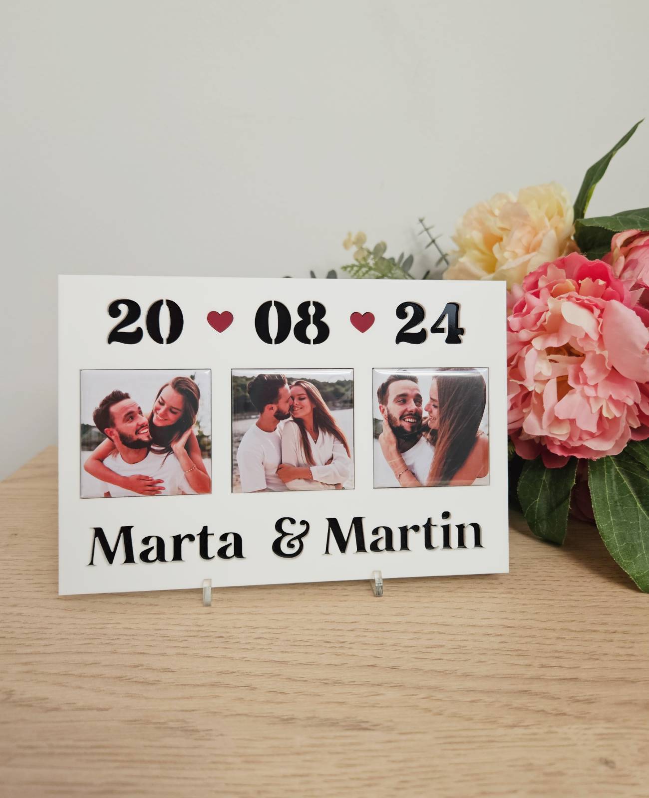 Your photo magnets in a stylish acrylic frame | Photo magnet frame | Our special day ❤️ | With date and name