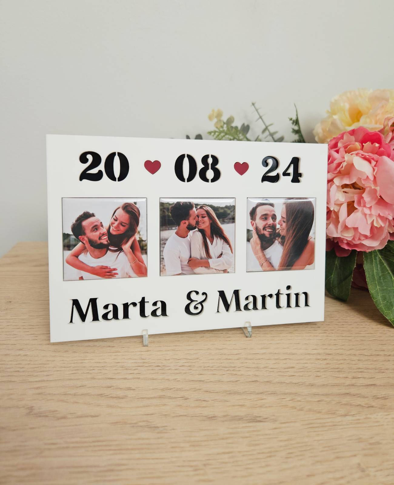 Your photo magnets in a stylish acrylic frame | Photo magnet frame | Our special day ❤️ | With date and name