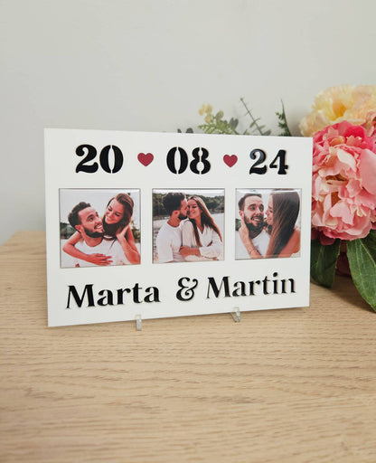 Your photo magnets in a stylish acrylic frame | Photo magnet frame | Our special day ❤️ | With date and name