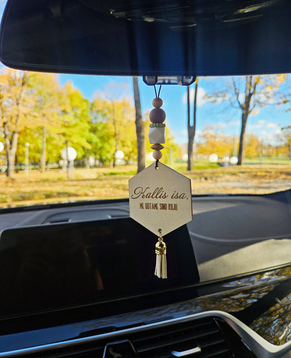 Isikupärastatud ripats autosse | Isadepäeva kingitus | Kallis isa, me ootame Sind koju
