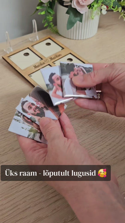 Sinu fotomagnetite raam looduslikust vineerist  | Üks raam — lõputult lugusid