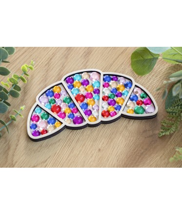Children's Craft Kit for creating croissant-shaped refrigerator magnet, Kids Craft Kits, Mosaic making, Kids craft