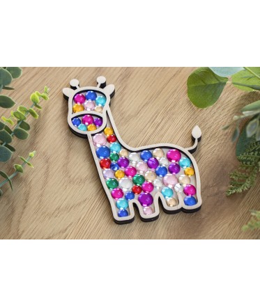 Children's Craft Kit for creating giraffe-shaped refrigerator magnet, Kids Craft Kits, Mosaic making, Kids craft