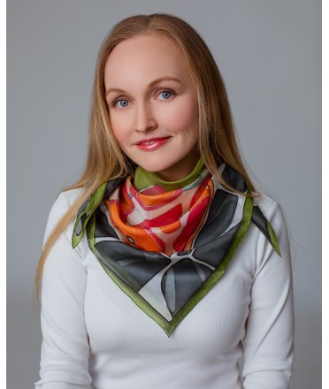 Apples Hand Painted Silk Shawl