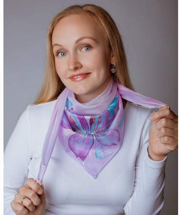 Lily Hand Painted Silk Shawl