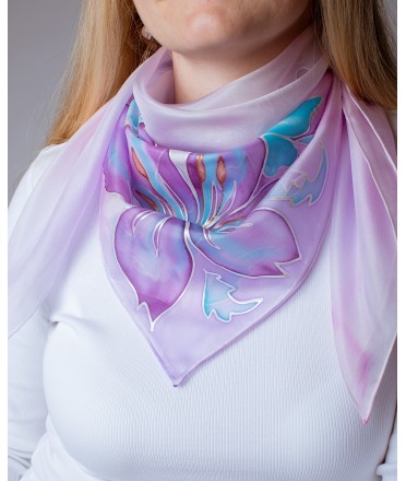 Lily Hand Painted Silk Shawl