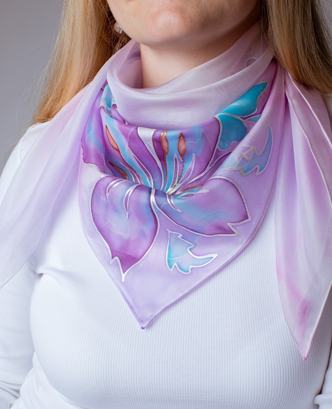 Lily Hand Painted Silk Shawl