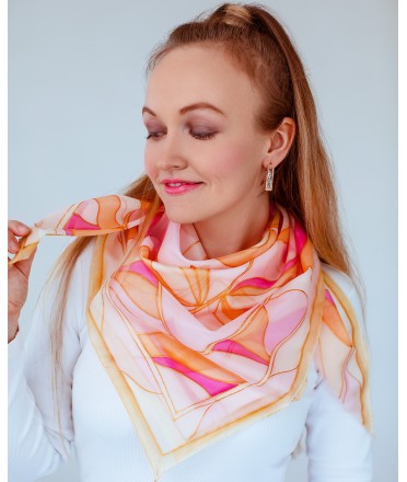 Abstraction Hand Painted Silk Shawl