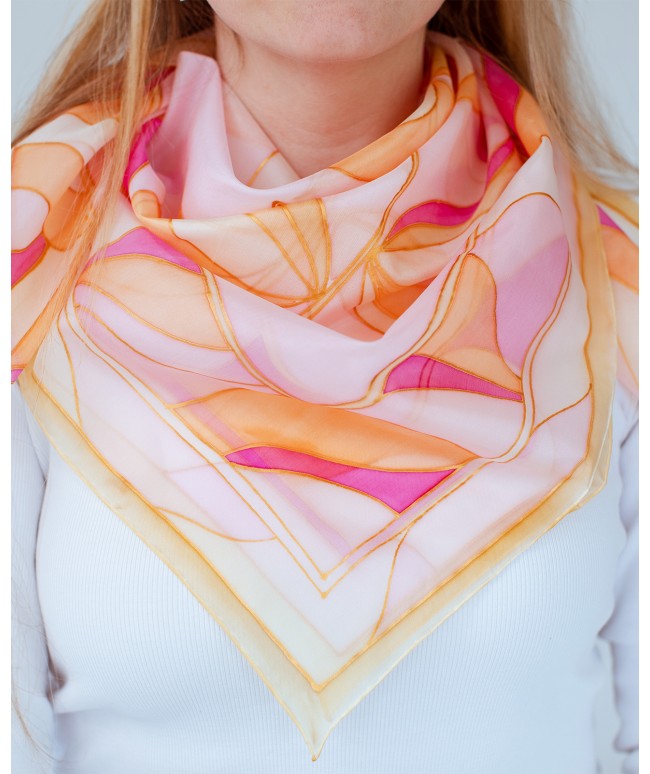 Abstraction Hand Painted Silk Shawl