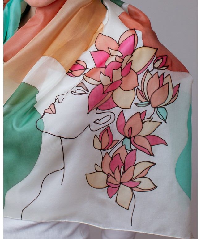 Beauty Hand Painted Silk Scarf