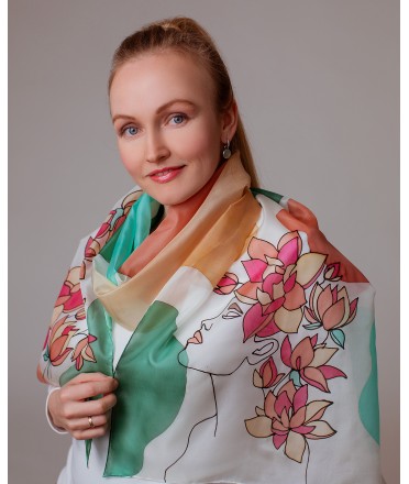 Beauty Hand Painted Silk Scarf
