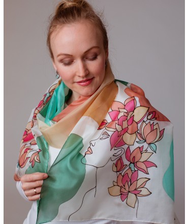 Beauty Hand Painted Silk Scarf