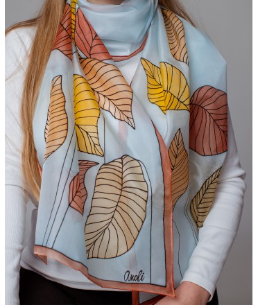 Autumn leaves Hand Painted Silk Scarf