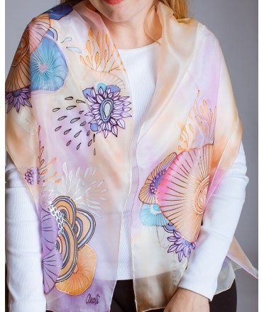 Abstarction (1) Hand Painted Silk Scarf