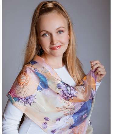 Abstarction (1) Hand Painted Silk Scarf