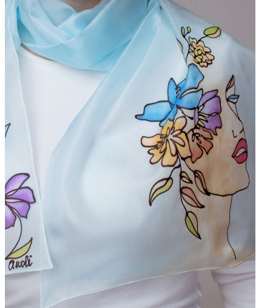 Beauty 2 Hand Painted Silk Scarf