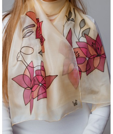 Beauty 3 Hand Painted Silk Scarf