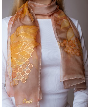 Autumn Hand Painted Silk Scarf