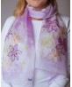 Purple Lily Hand Painted Silk Scarf